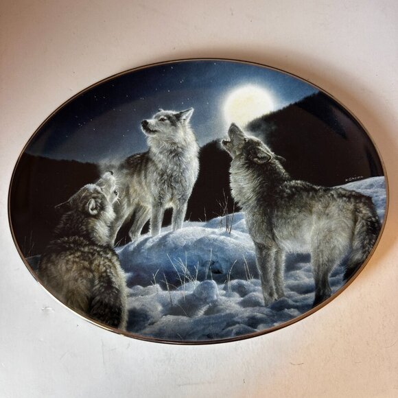 "CANYON MOON" WINTER SHADOWS BY NANCY GLAZIER, DECORATIVE PLATE #17865B - Picture 1 of 5
